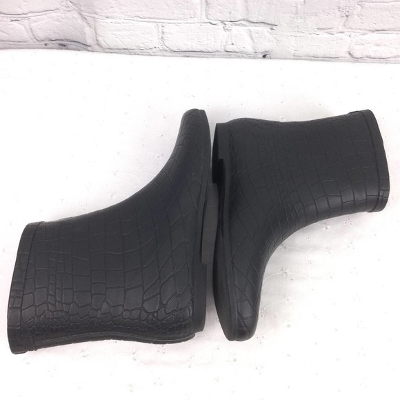 Carlo Pazolini Women's Round Toe Lined Rubber Pull On Ankle Rain Boot Black 8 - Picture 12 of 13